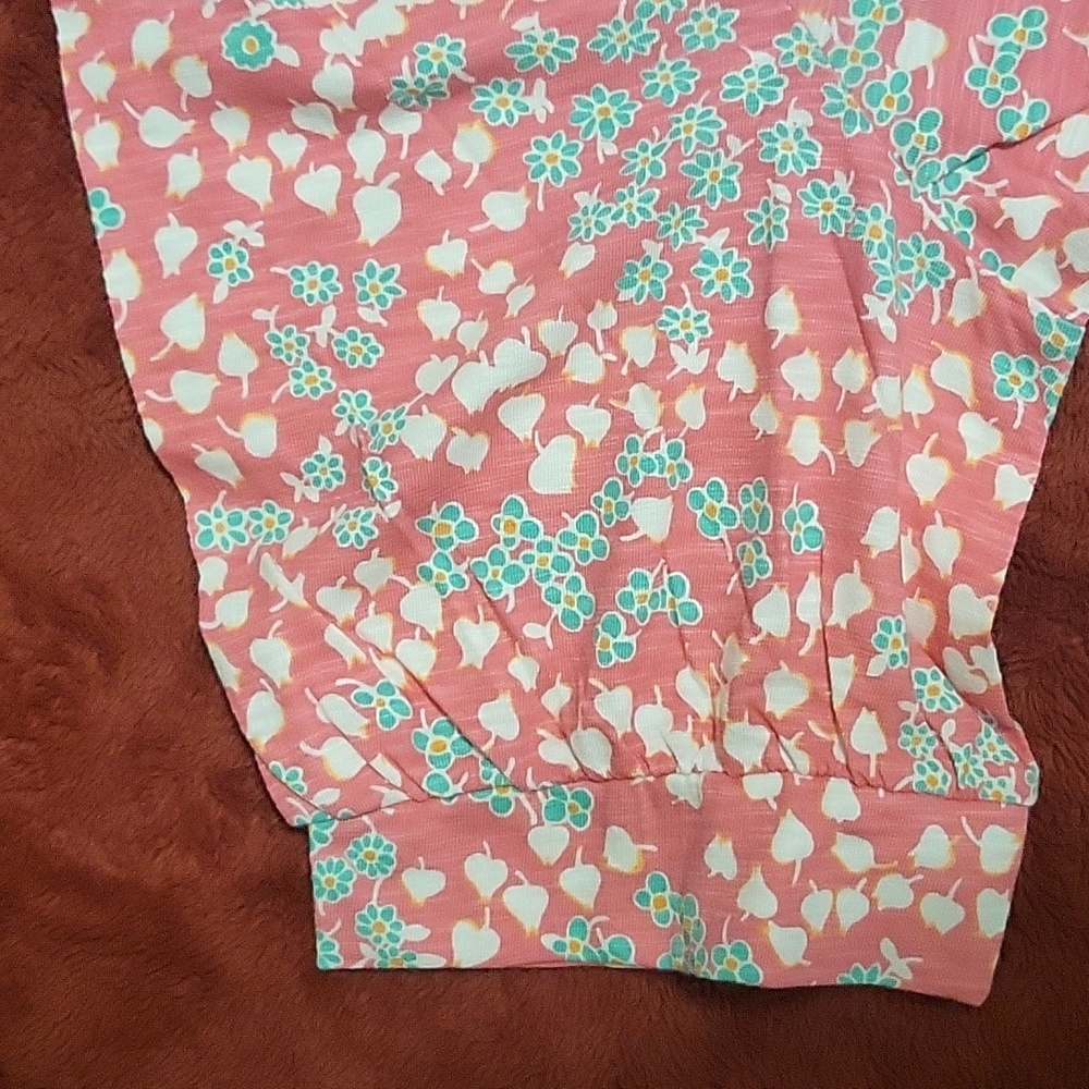 Talbot's Split Neck Floral Print Tee Shirt - Picture 4 of 7
